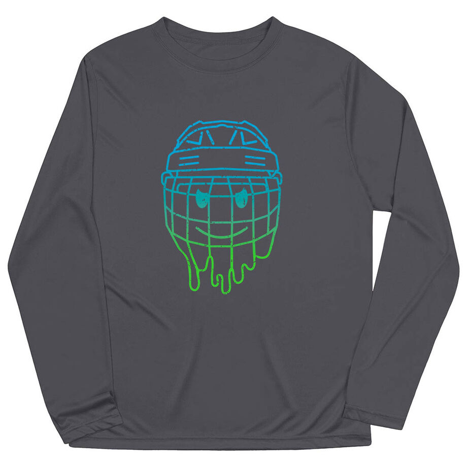 Hockey Long Sleeve Performance Tee - Have An Ice Day Smiley