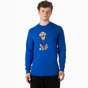 Baseball Tshirt Long Sleeve - Dinger the Baseball Dog