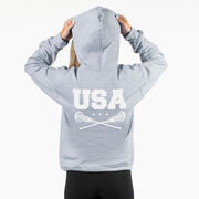 Girls Lacrosse Hooded Sweatshirt - USA Girls Lacrosse (Back Design)