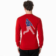 Baseball Tshirt Long Sleeve - Baseball Stars and Stripes Player (Back Design)