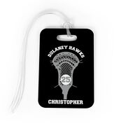 Guys Lacrosse Bag/Luggage Tag - Custom Number Stick Head