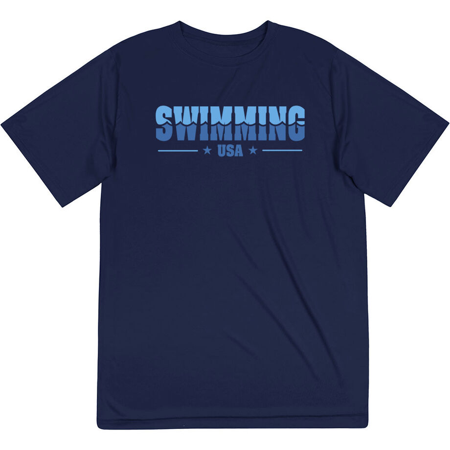 Swimming Short Sleeve Performance Tee - Swimming USA