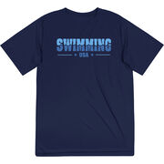 Swimming Short Sleeve Performance Tee - Swimming USA