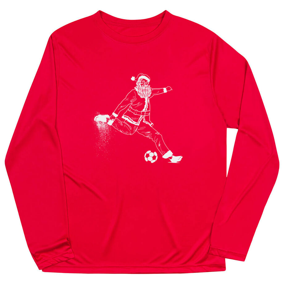 Soccer Long Sleeve Performance Tee - Santa Player