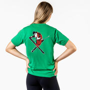 Skiing Short Sleeve T-Shirt - Freestyle Santa (Back Design)