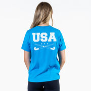 Field Hockey Short Sleeve T-Shirt - USA(Back Design)