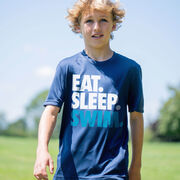 Swimming Short Sleeve Performance Tee - Eat. Sleep. Swim.