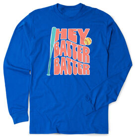 Softball Tshirt Long Sleeve - Hey Batter Batter