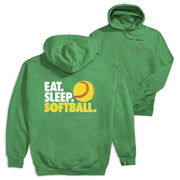 Softball Hooded Sweatshirt - Eat. Sleep. Softball (Back Design)