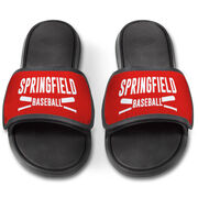 Baseball Repwell&reg; Slide Sandals - Personalized Team Name with Bats