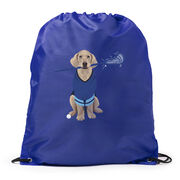 Guys Lacrosse Drawstring Backpack - Laxer the Lacrosse Dog