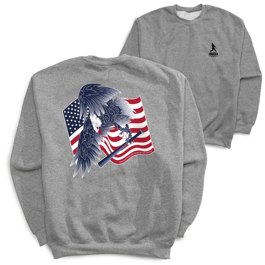 Baseball Crewneck Sweatshirt - Baseball Eagle (Back Design)