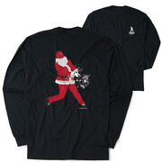 Baseball Tshirt Long Sleeve - Home Run Santa (Back Design)