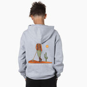 Guys Lacrosse Hooded Sweatshirt - Slingin Heat In The High Noon (Back Design)