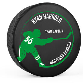 Personalized Hockey Puck - Player Silhouette