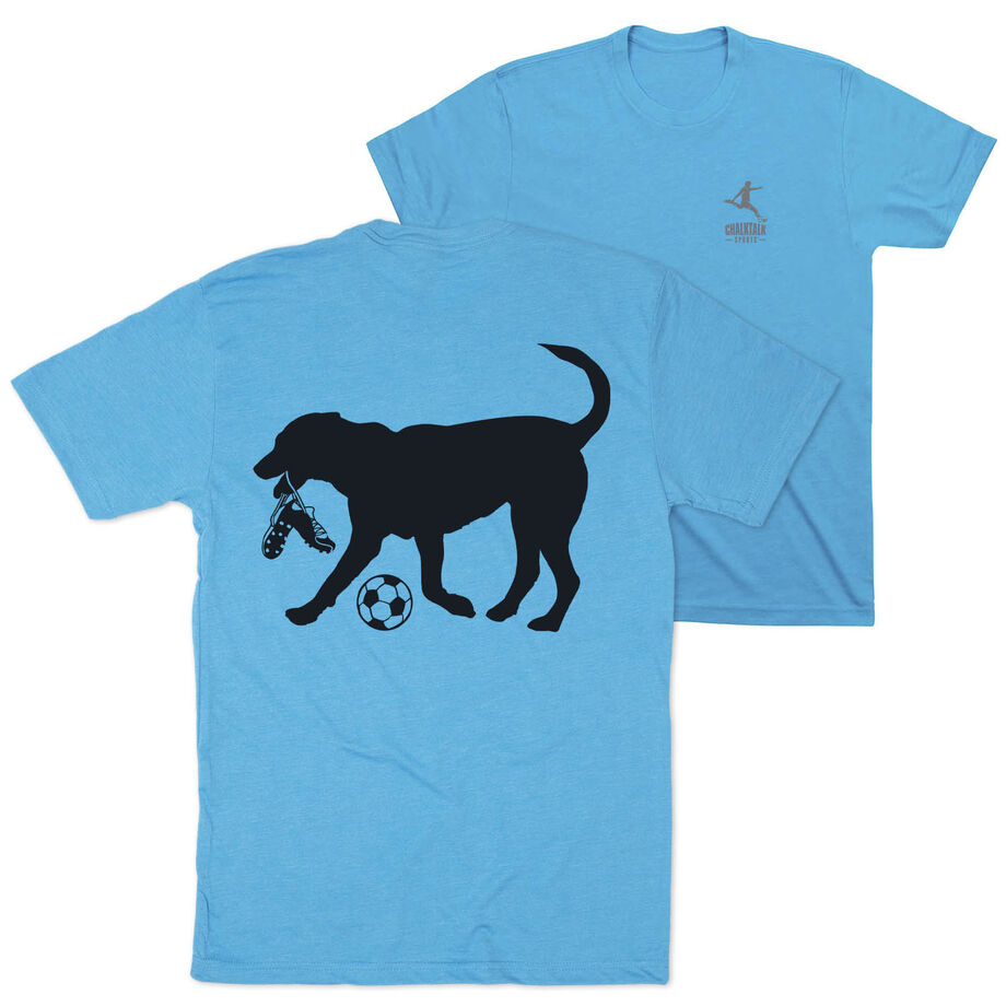 Soccer Short Sleeve T-Shirt - Spot The Soccer Dog (Back Design)