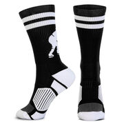 Hockey Woven Mid-Calf Socks - Player (Black/White)