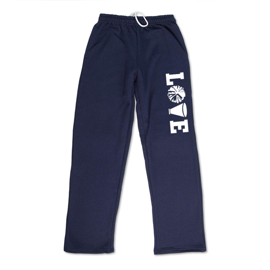 Cheerleading Fleece Sweatpants - Love [Adult Small/Navy] - SS