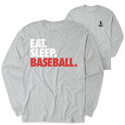 Baseball Tshirt Long Sleeve - Eat. Sleep. Baseball (Back Design)