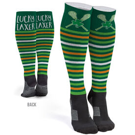 Girls Lacrosse Printed Knee-High Socks - Shamrock Stripes