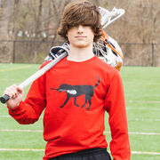 Guys Lacrosse Tshirt Long Sleeve - Max The Lax Dog