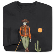 Guys Lacrosse Crewneck Sweatshirt - Slingin Heat In The High Noon