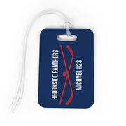 Hockey Bag/Luggage Tag - Personalized Text with Crossed Sticks