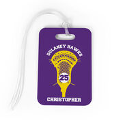 Guys Lacrosse Bag/Luggage Tag - Custom Number Stick Head