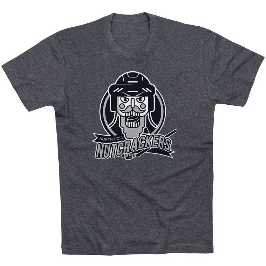 Hockey Short Sleeve T-Shirt - North Pole Nutcrackers [Adult XXX-Large/Charcoal] - SS