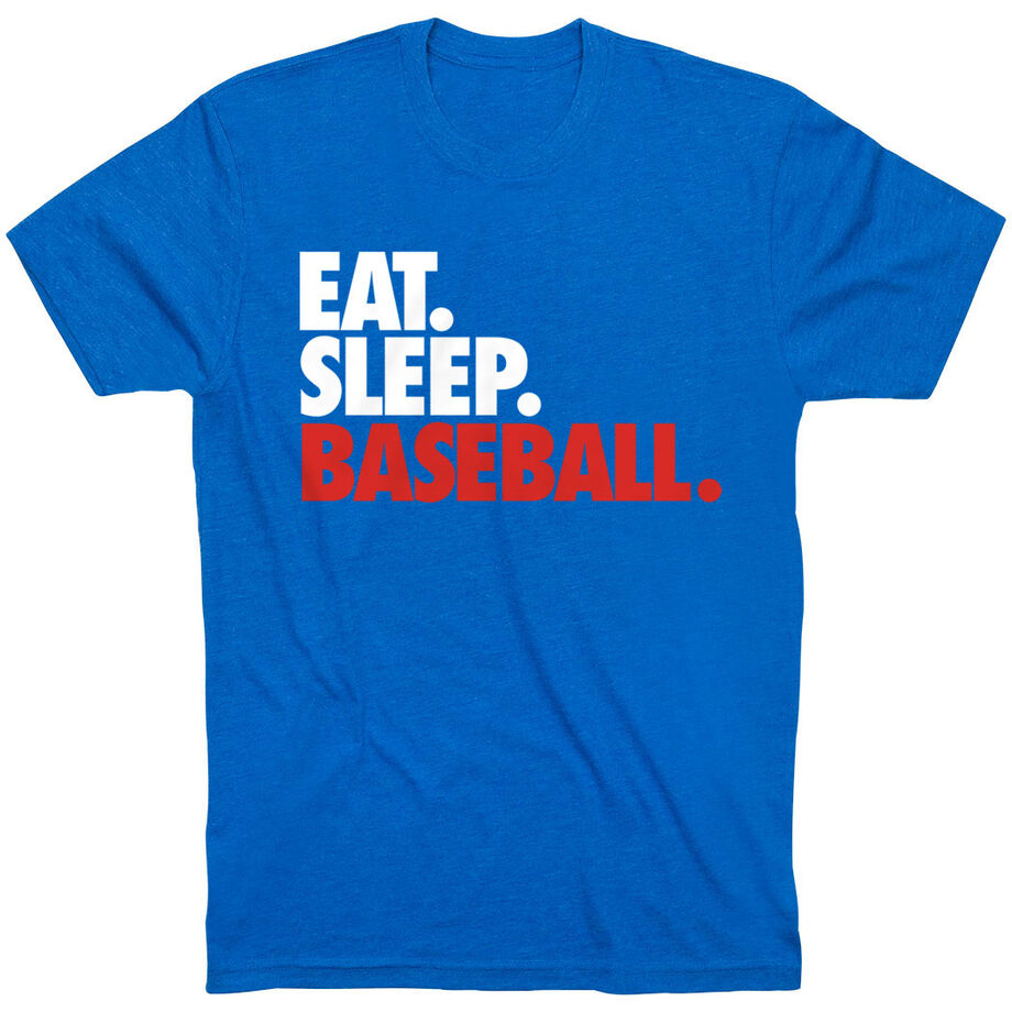 Baseball T-Shirt Short Sleeve Eat. Sleep. Baseball. - Personalization Image