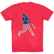 Baseball T-Shirt Short Sleeve - Baseball Stars and Stripes Player