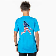 Baseball Short Sleeve T-Shirt - Baseball Stars and Stripes Player (Back Design)