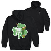 Baseball Hooded Sweatshirt - Feelin' Lucky Baseball (Back Design)