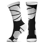 Basketball Woven Mid-Calf Sock Set - Ball Wrap (Black/White)