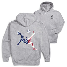 Soccer Hooded Sweatshirt - Girls Soccer Stars and Stripes Player (Back Design)