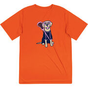 Girls Lacrosse Short Sleeve Performance Tee - Lily The Lacrosse Dog