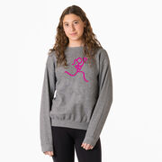 Girls Lacrosse Crew Neck Sweatshirt - Neon Lax Girl