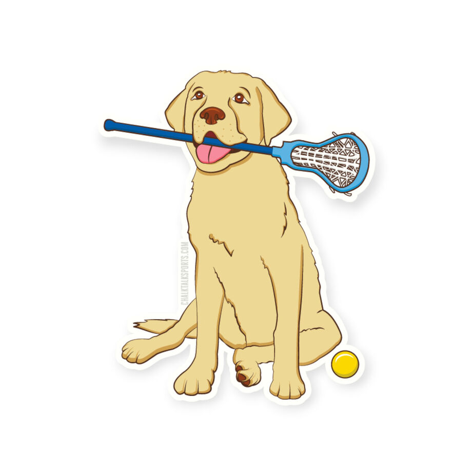Girls Lacrosse Sticker - Chase The Lax Dog