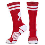 Hockey Woven Mid-Calf Socks - Player (Red/White)