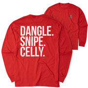 Hockey Tshirt Long Sleeve - Dangle Snipe Celly Words (Back Design)