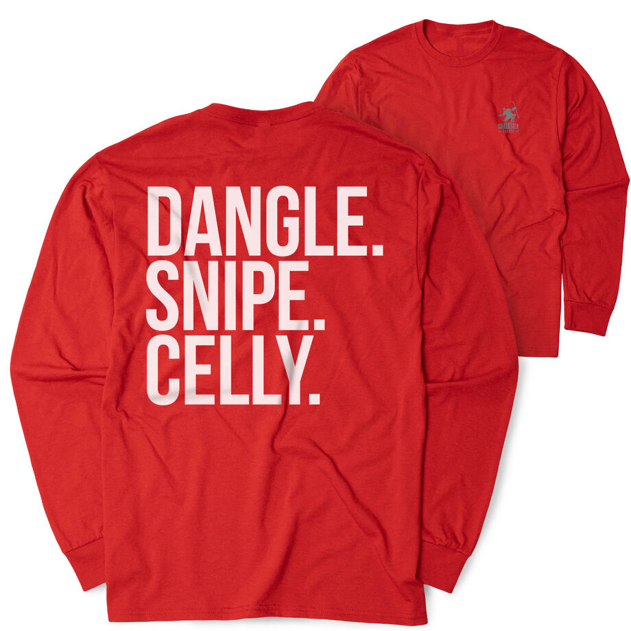 Hockey Tshirt Long Sleeve - Dangle Snipe Celly Words (Back Design)