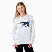 Baseball Long Sleeve Performance Tee - Navy Baseball Dog