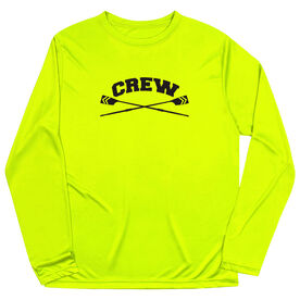 Crew Long Sleeve Performance Tee - Crew Crossed Oars Banner