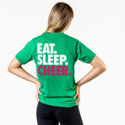 Cheerleading Short Sleeve T-Shirt - Eat Sleep Cheer (Back Design)