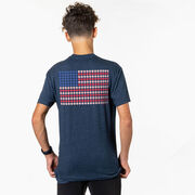 Softball/Baseball Short Sleeve T-Shirt - Patriotic Baseball (Back Design)