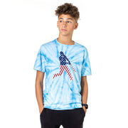 Baseball Short Sleeve T-Shirt - Baseball Stars and Stripes Player Tie Dye