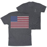 Softball/Baseball Short Sleeve T-Shirt - Patriotic Baseball (Back Design)