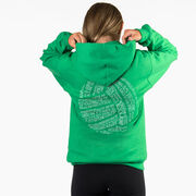 Volleyball Hooded Sweatshirt - Volleyball Words (Back Design)