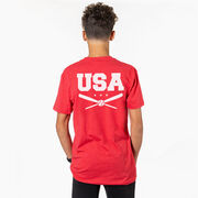 Baseball Short Sleeve T-Shirt - USA (Back Design)