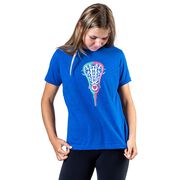 Girls Lacrosse T-Shirt Short Sleeve Lacrosse Stick Heart